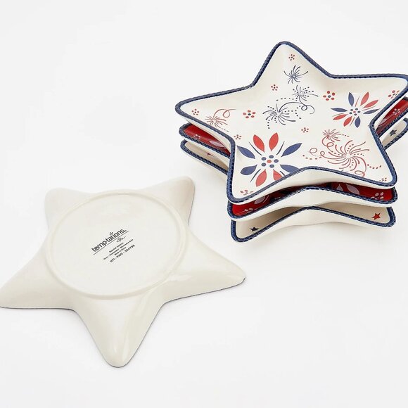 NEW Temp-tations Special Edition Set of (4) 8" Patriotic App Plates - Picture 2 of 4